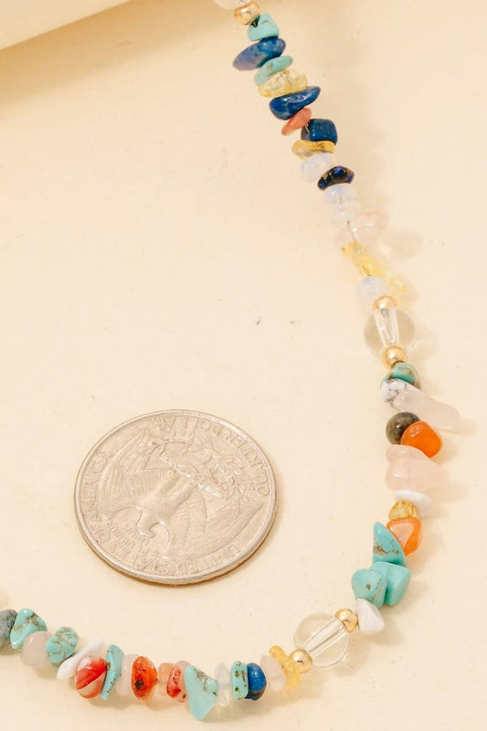 Pebble Stone Beaded Necklace