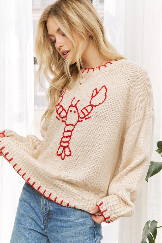My Lovely Lobster Pullover Sweater