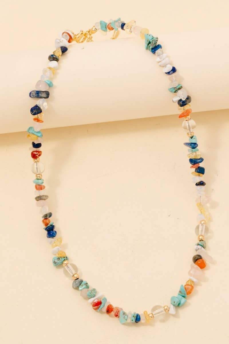 Pebble Stone Beaded Necklace