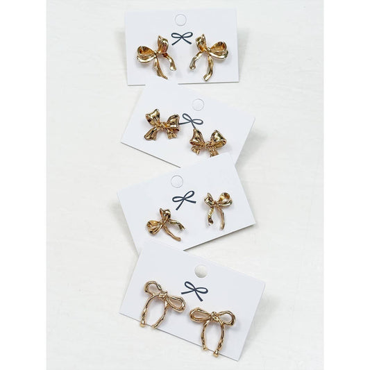 Gold Bow Earrings