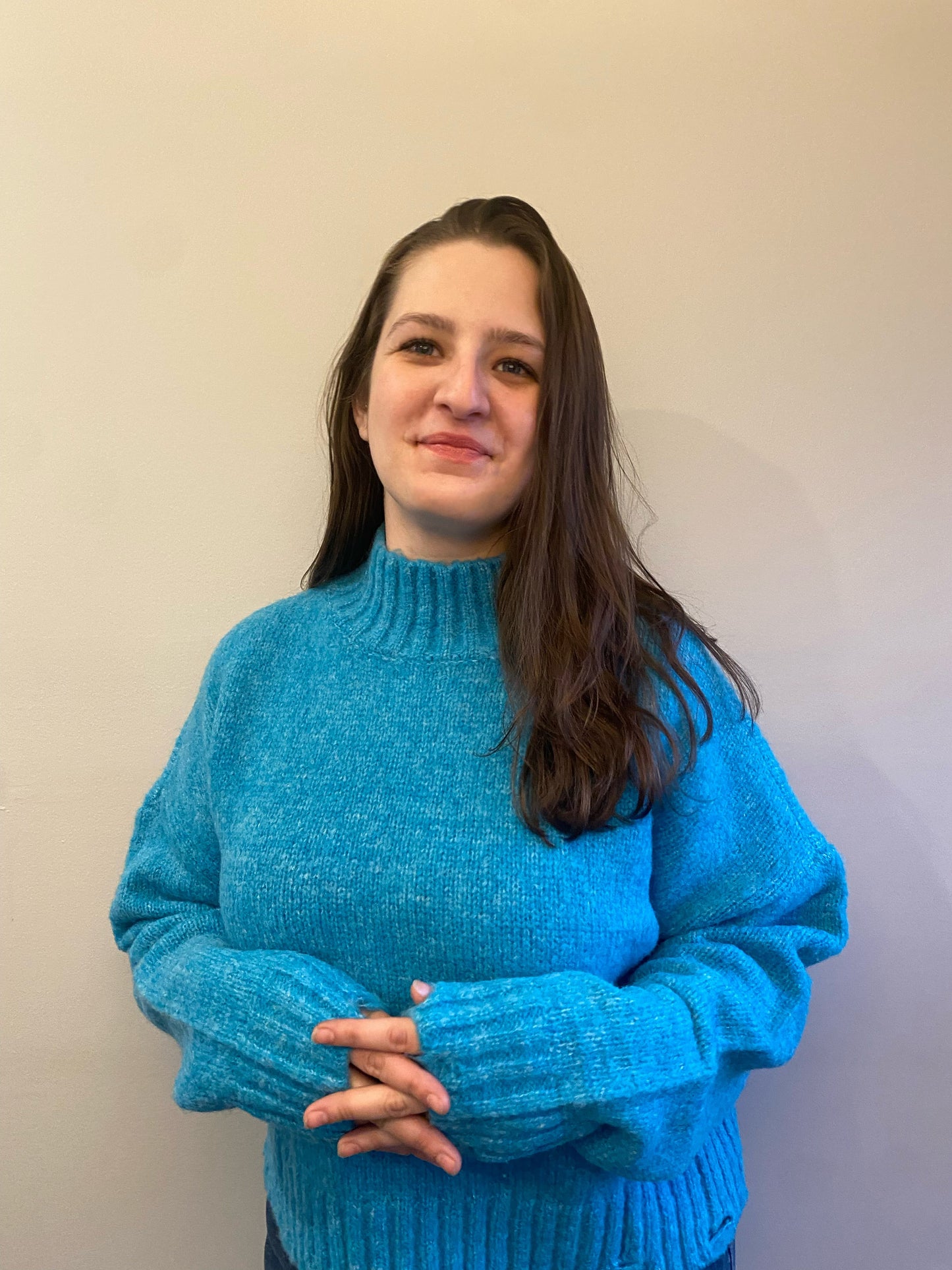 Blue knit sweater