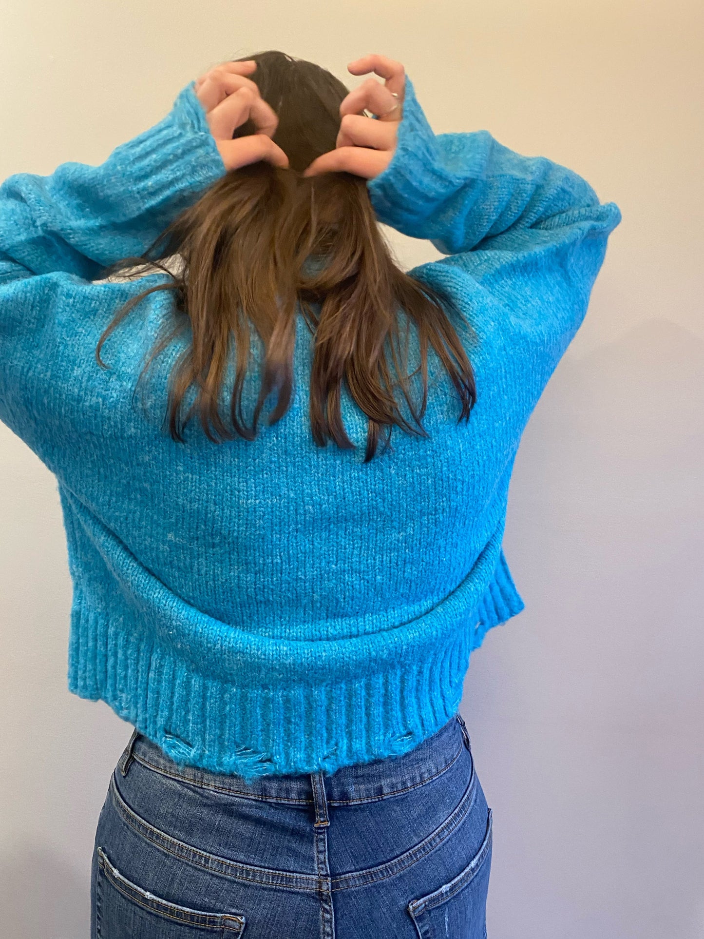 Blue knit sweater