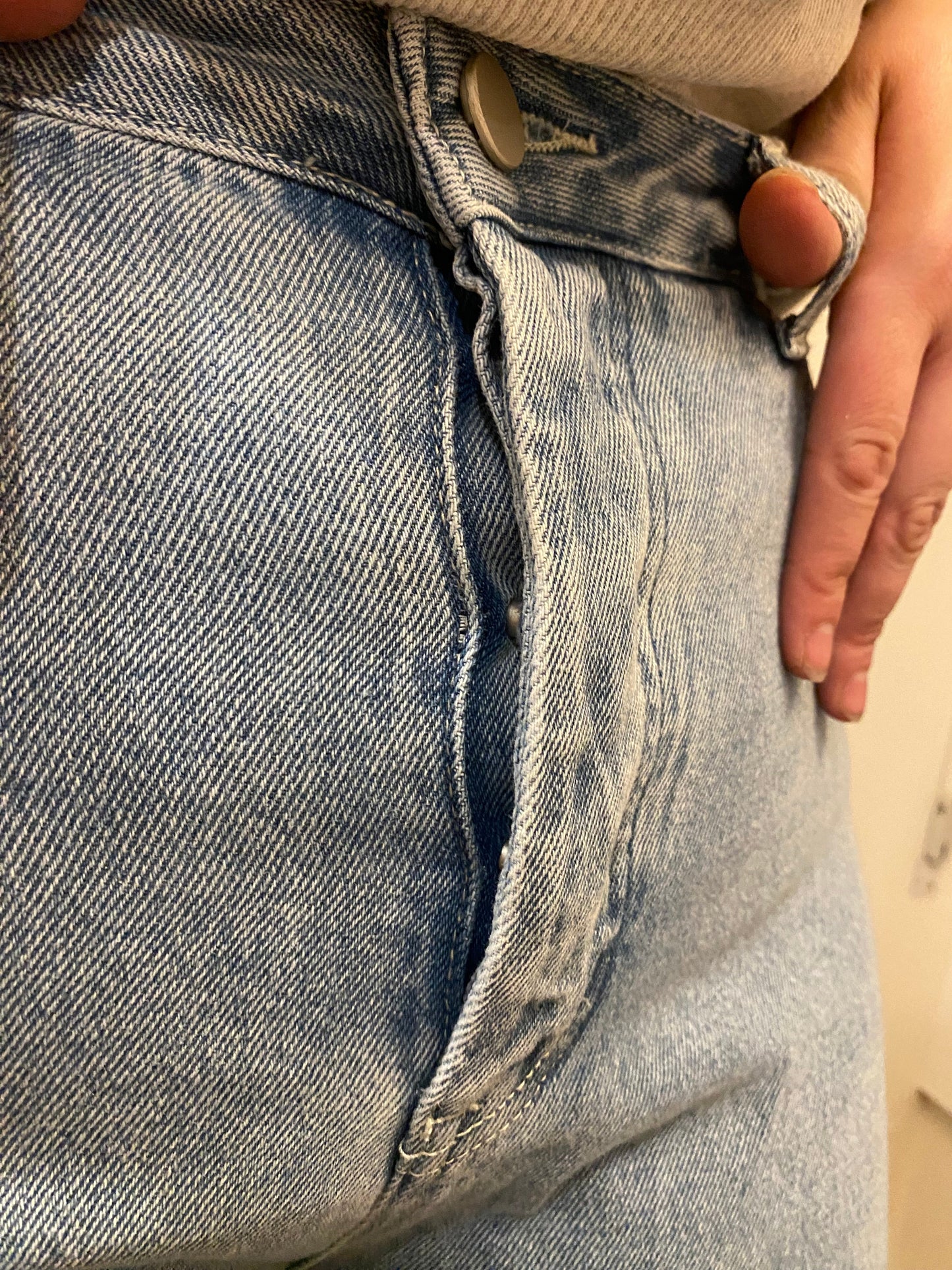 Light wash denim jeans