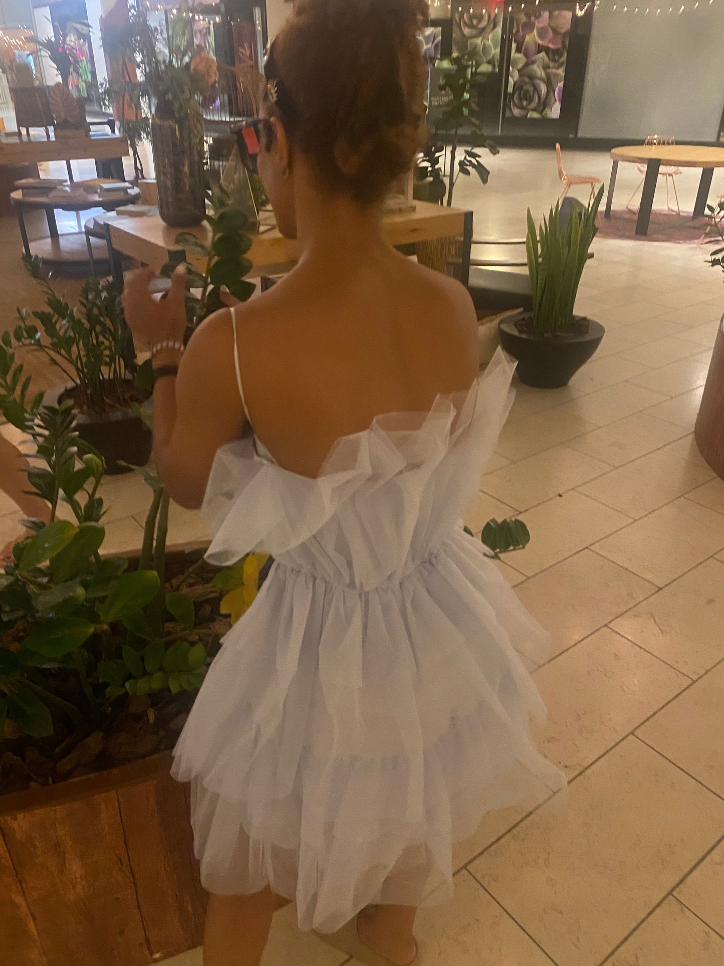 Twirling in tulle sky blue dress
