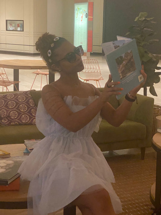 Twirling in tulle sky blue dress