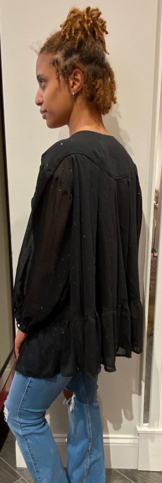 Black sheer blouse