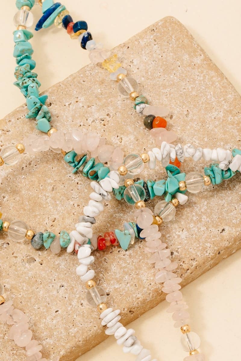 Pebble Stone Beaded Necklace