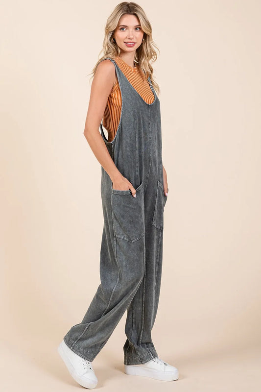 Acid wash jumpsuit
