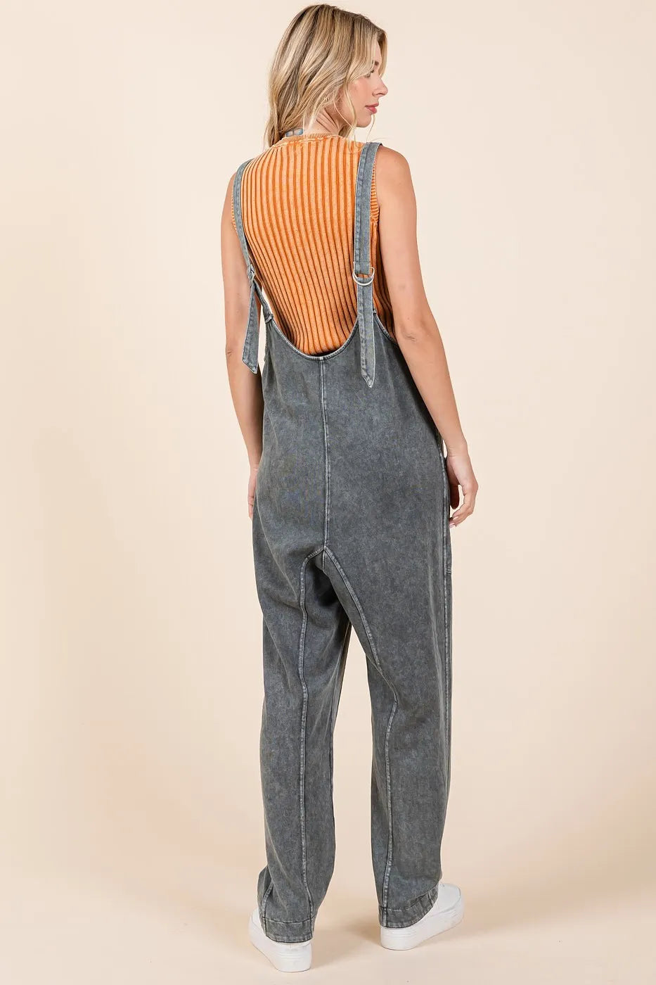 Acid wash jumpsuit