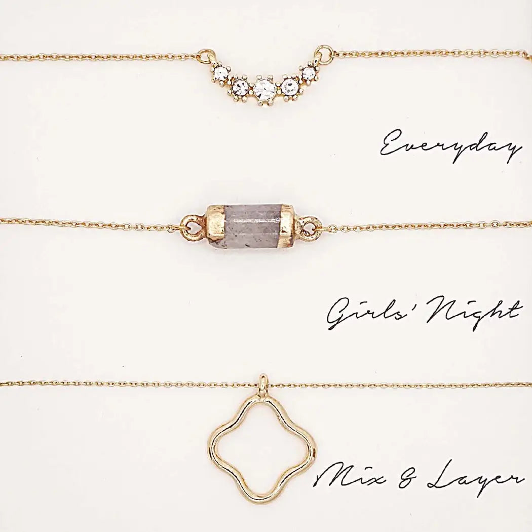 3PC Assorted Layering Pendant Necklace Gift Set
