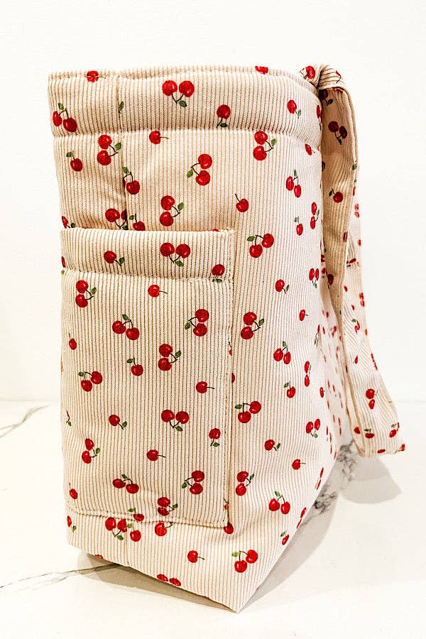 Stevie Cherry Print Tote Bag