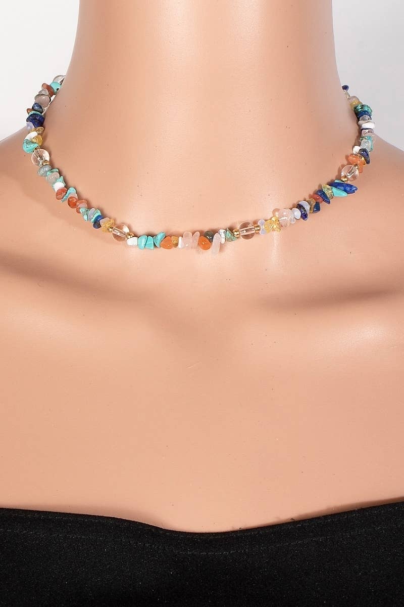 Pebble Stone Beaded Necklace
