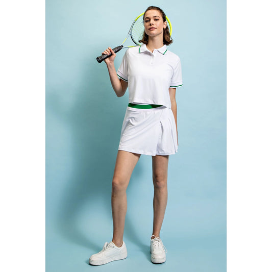 Butter Tennis Polo Crop Shirt