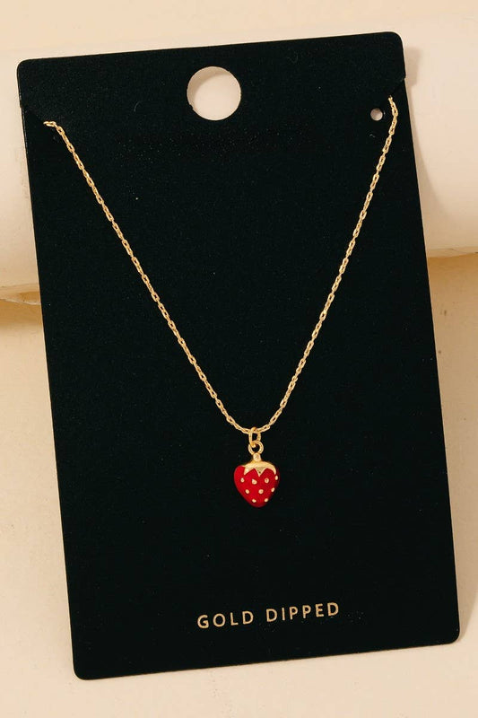Strawberry Pendant Necklace