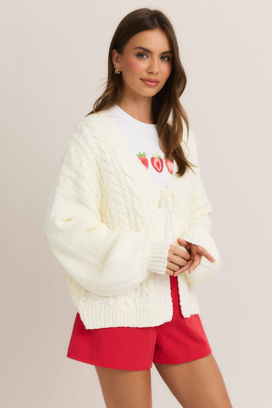 Front tie cardigan