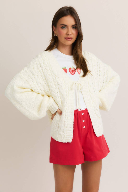 Front tie cardigan