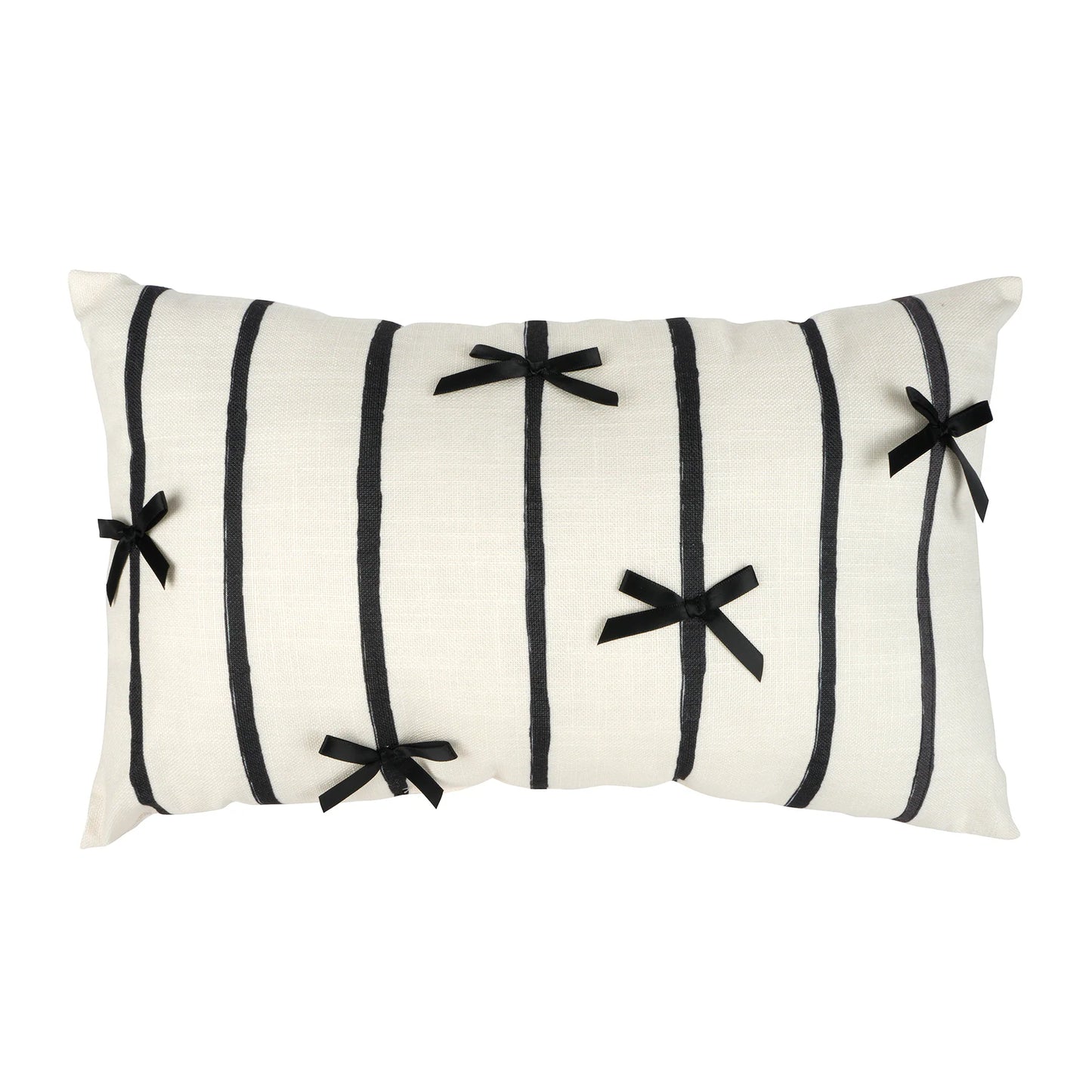 Black bow pillow