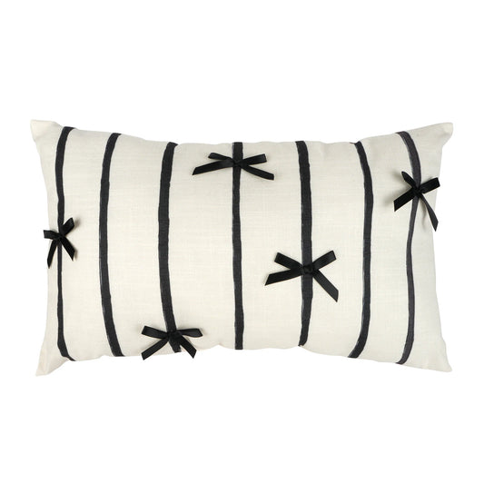 Black bow pillow