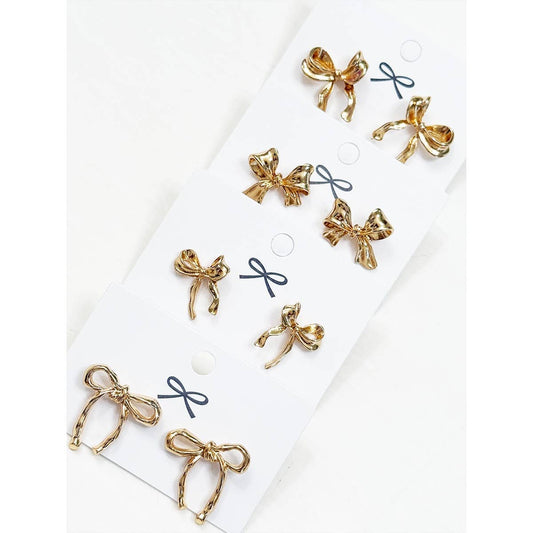 Gold Bow Earrings