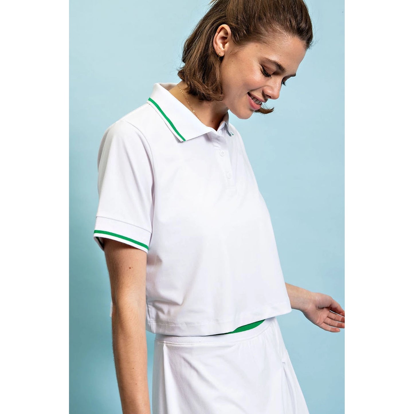 Butter Tennis Polo Crop Shirt