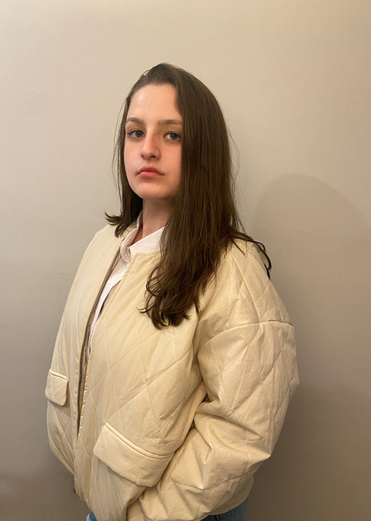 Beige light weight jacket