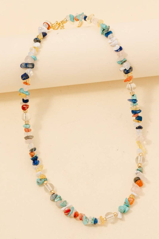Pebble Stone Beaded Necklace
