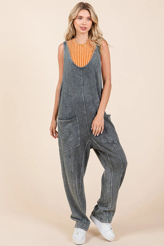 Acid wash jumpsuit