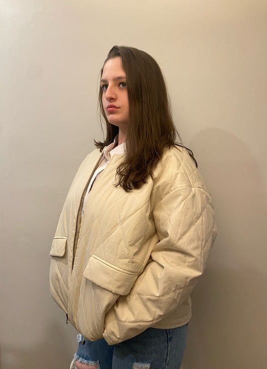 Beige light weight jacket