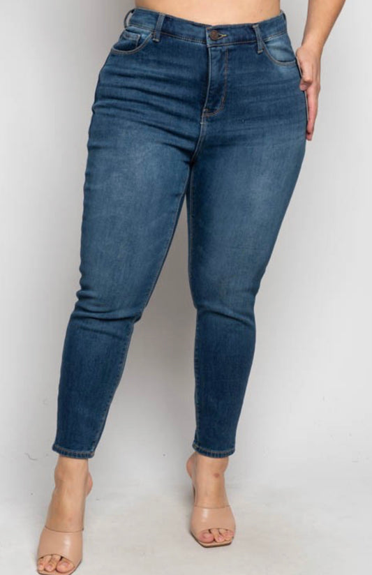 Plus size denim skinny jeans