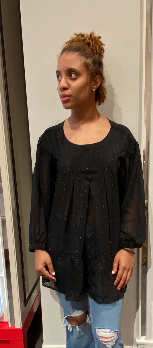 Black sheer blouse