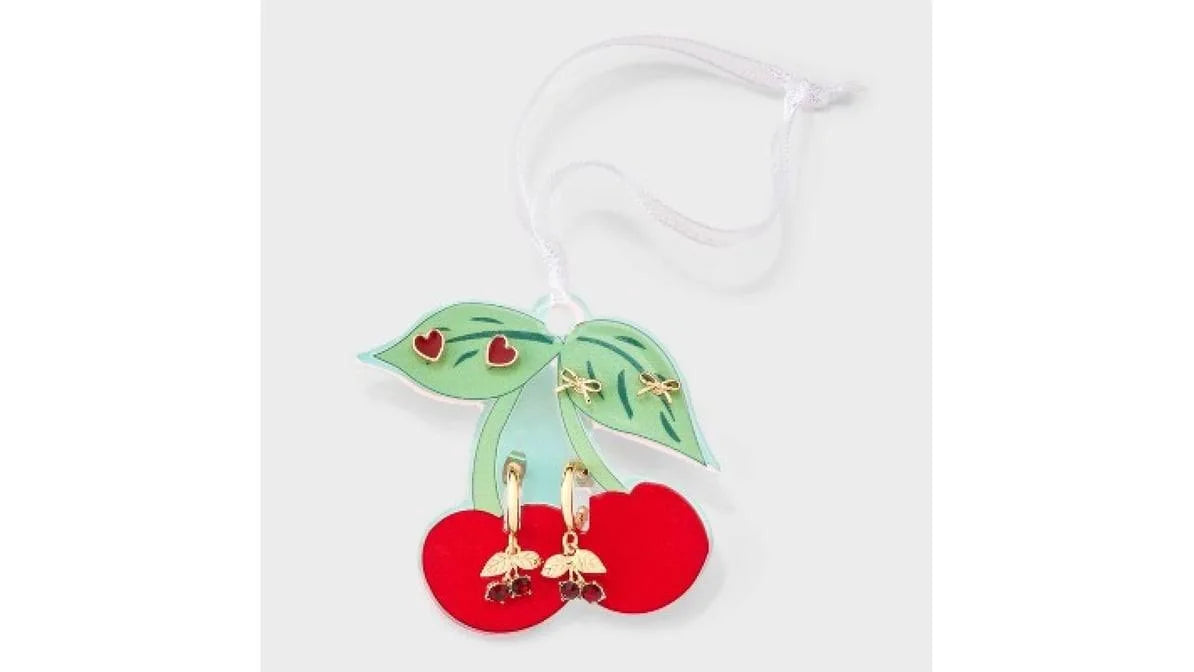 Cherry 3 pck earring set