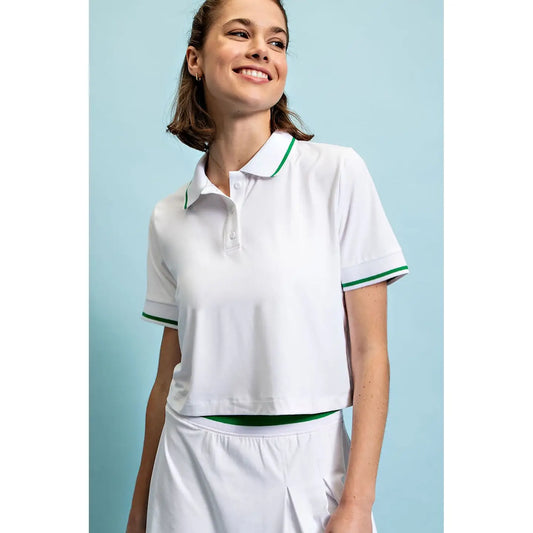 Butter Tennis Polo Crop Shirt