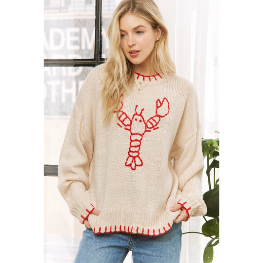 My Lovely Lobster Pullover Sweater