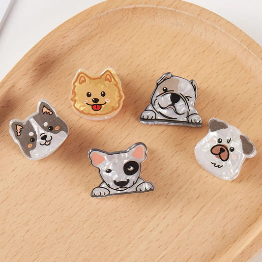 Cute Dogs Assorted Color Mini Claw Hair Clip Set