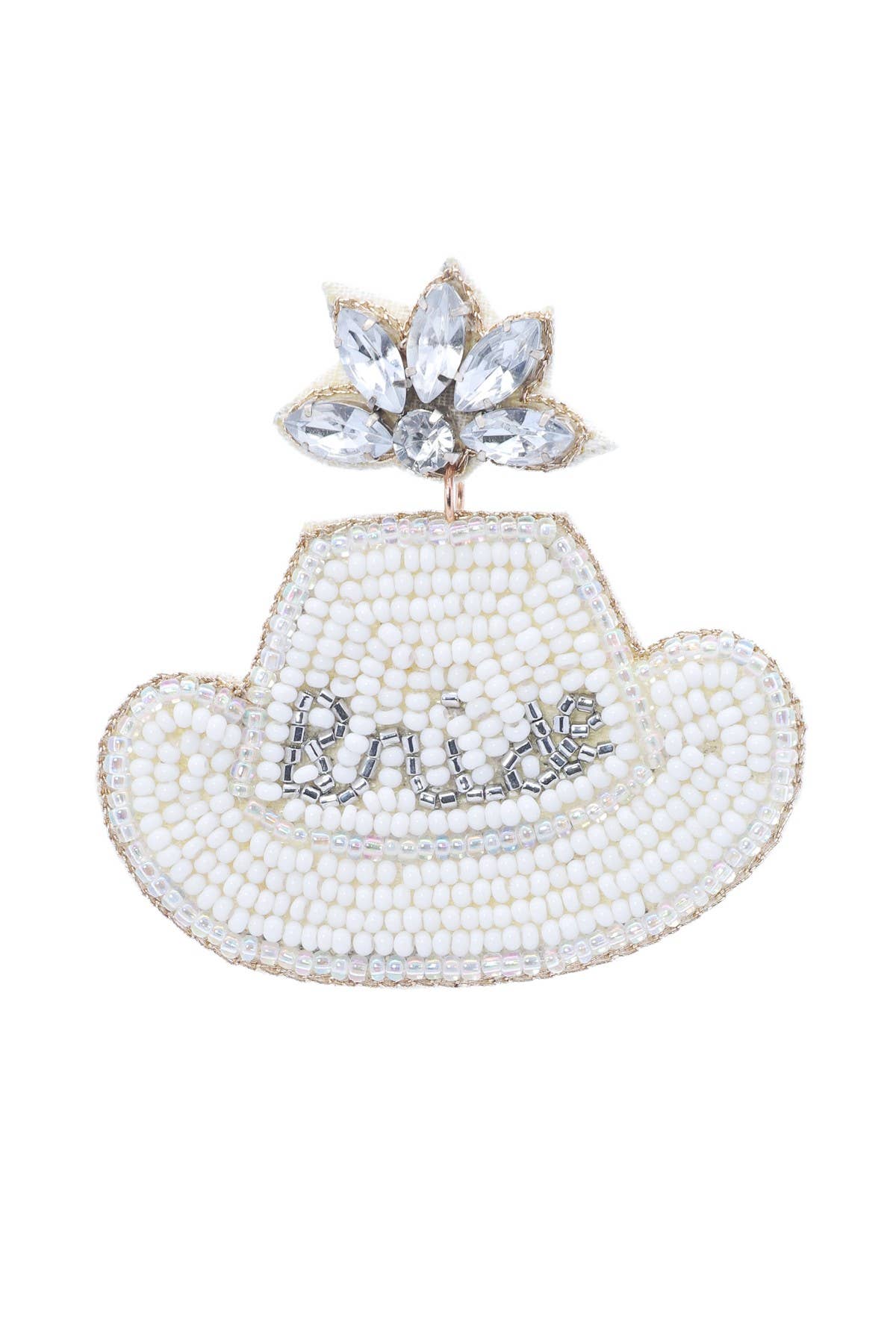 Bridal Hat Beaded Drop Earrings