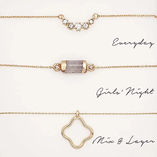 3PC Assorted Layering Pendant Necklace Gift Set