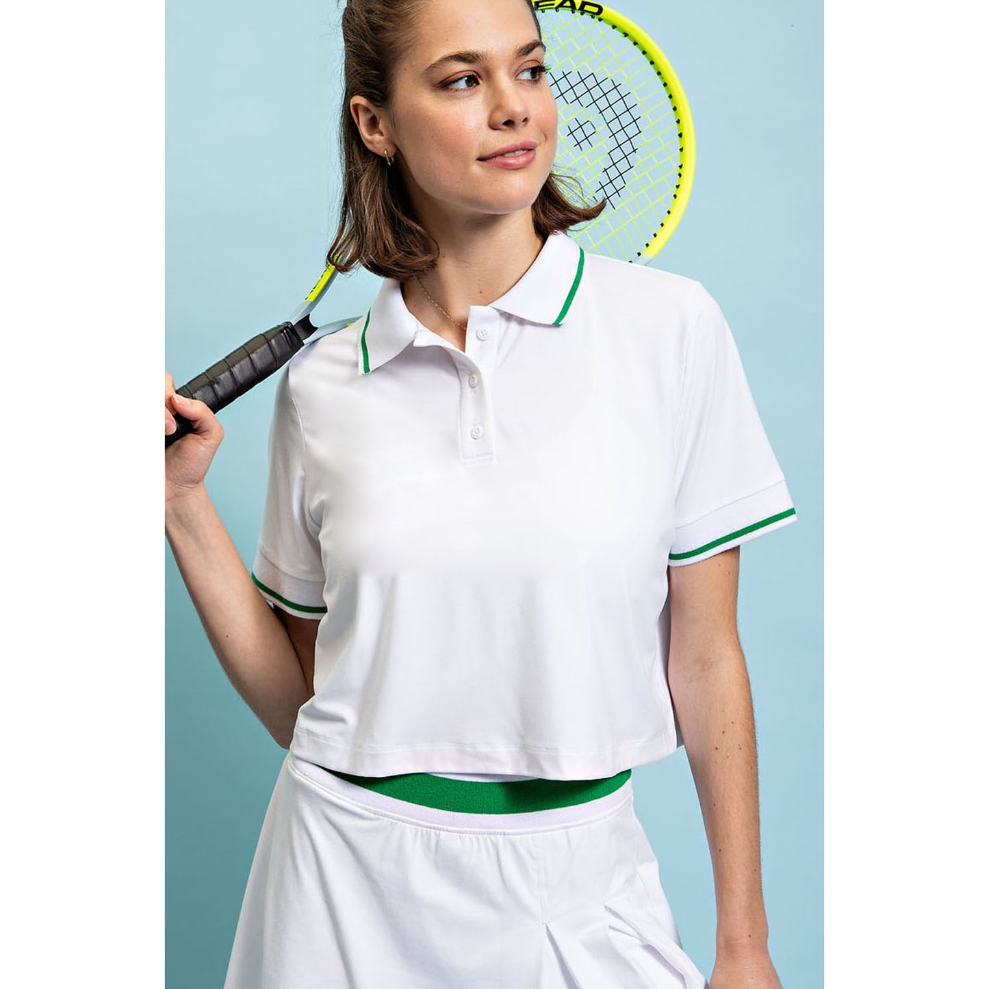 Butter Tennis Polo Crop Shirt