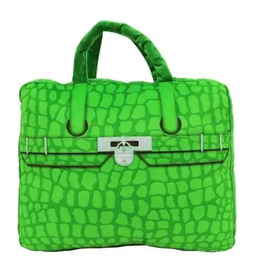 Green purse pillow
